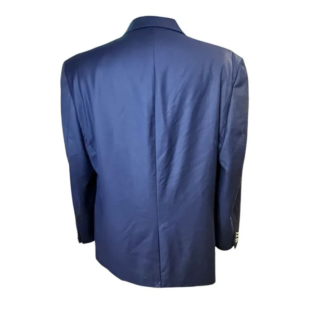 Lauren Ralph Lauren Mens Navy Blue Blazer Wool 48R Preppy Classic